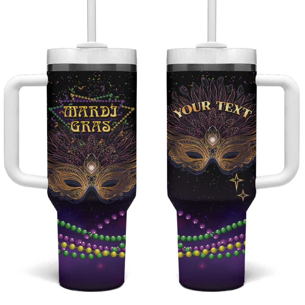 Personalized Mardi Gras Tumbler With Handle Carnival Mask Special Version