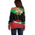 Personalized Martinique Tropical Flower Off Shoulder Sweater Matinik Beautiful Island