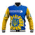 Ukraine Baseball Jacket Ukrainian Coat Of Arms With Sunflower - Wonder Print Shop