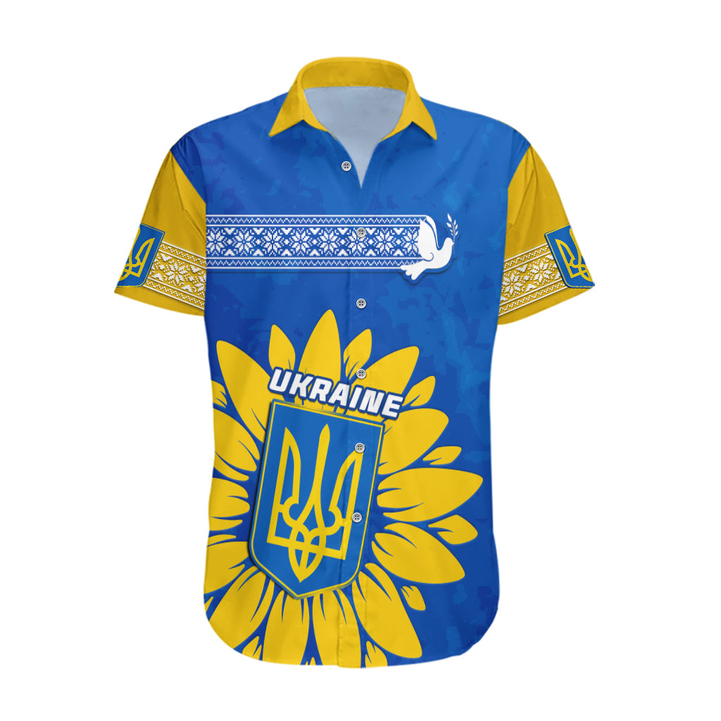 Ukraine Hawaiian Shirt Ukrainian Coat Of Arms With Sunflower - Wonder Print Shop