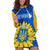 Ukraine Hoodie Dress Ukrainian Coat Of Arms With Sunflower - Wonder Print Shop