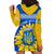 Ukraine Hoodie Dress Ukrainian Coat Of Arms With Sunflower - Wonder Print Shop