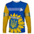 Ukraine Long Sleeve Shirt Ukrainian Coat Of Arms With Sunflower - Wonder Print Shop