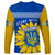 Ukraine Long Sleeve Shirt Ukrainian Coat Of Arms With Sunflower - Wonder Print Shop