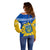 Ukraine Off Shoulder Sweater Ukrainian Coat Of Arms With Sunflower - Wonder Print Shop