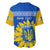 Personalised Ukraine Baseball Jersey Ukrainian Coat Of Arms With Sunflower - Wonder Print Shop