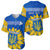 Personalised Ukraine Baseball Jersey Ukrainian Coat Of Arms With Sunflower - Wonder Print Shop