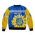 Personalised Ukraine Bomber Jacket Ukrainian Coat Of Arms With Sunflower - Wonder Print Shop