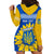 Personalised Ukraine Hoodie Dress Ukrainian Coat Of Arms With Sunflower - Wonder Print Shop