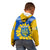 Personalised Ukraine Kid Hoodie Ukrainian Coat Of Arms With Sunflower - Wonder Print Shop