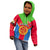 Custom Eritrea Kid Hoodie Eritrean Emblem Flag Mix African Pattern - Wonder Print Shop