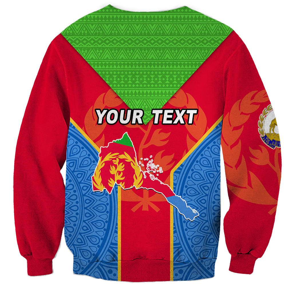Eritrea-themed unisex sweatshirt with flag pattern, emblem and YOUR TEXT print