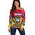 Colombia Off Shoulder Sweater Colombian Tribal Seamless Patterns - Wonder Print Shop