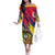 Colombia Off The Shoulder Long Sleeve Dress Colombian Tribal Seamless Patterns - Wonder Print Shop