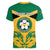 Jamaica Football Women V Neck T Shirt Reggae Girlz Lion Sporty Style - Wonder Print Shop