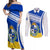 Uruguay Couples Matching Off Shoulder Maxi Dress and Long Sleeve Button Shirts Uruguayan Coat Of Arms - Wonder Print Shop