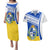 Uruguay Couples Matching Puletasi Dress and Hawaiian Shirt Uruguayan Coat Of Arms - Wonder Print Shop