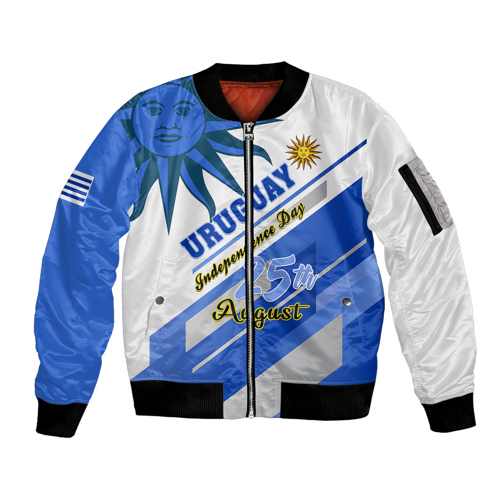 Uruguay Independence Day Sleeve Zip Bomber Jacket Uruguayan Sol de Mayo Special Version - Wonder Print Shop