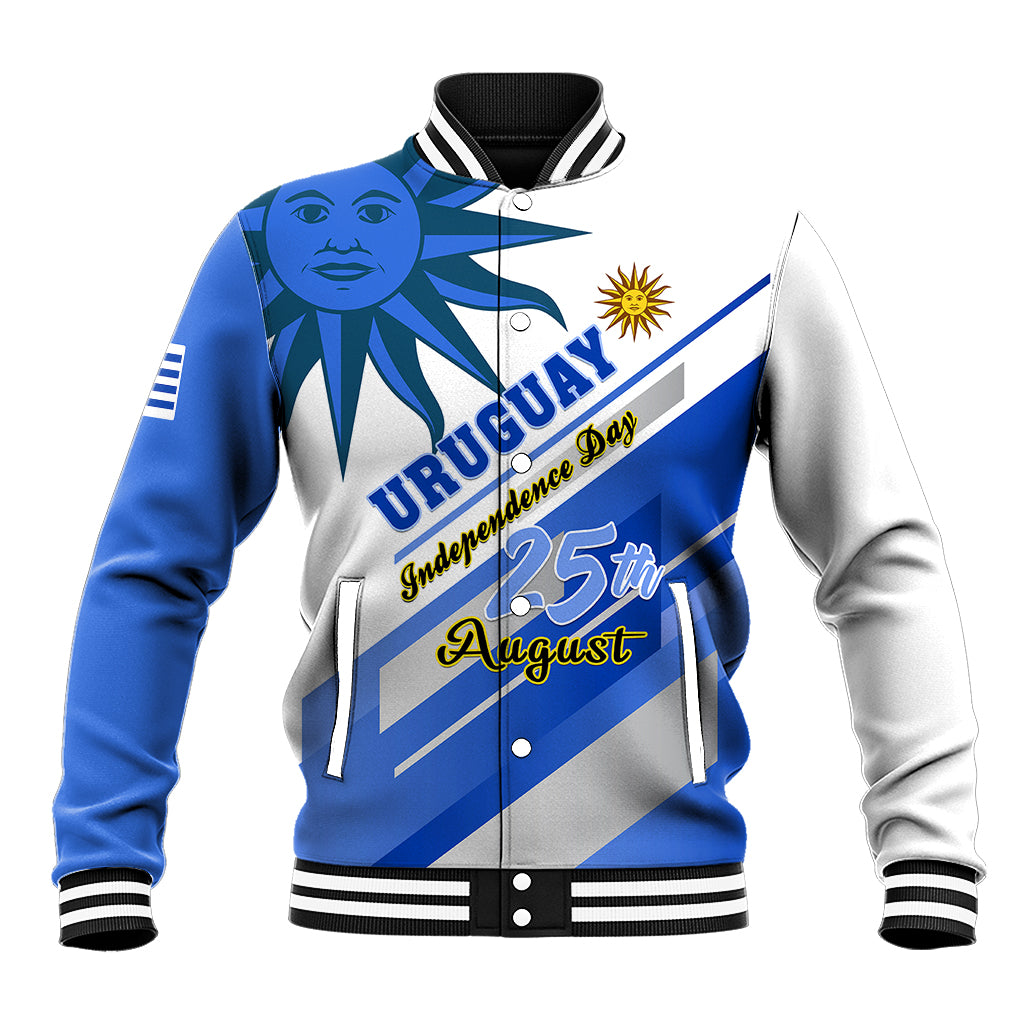 Personalised Uruguay Independence Day Baseball Jacket Uruguayan Sol de Mayo Special Version - Wonder Print Shop