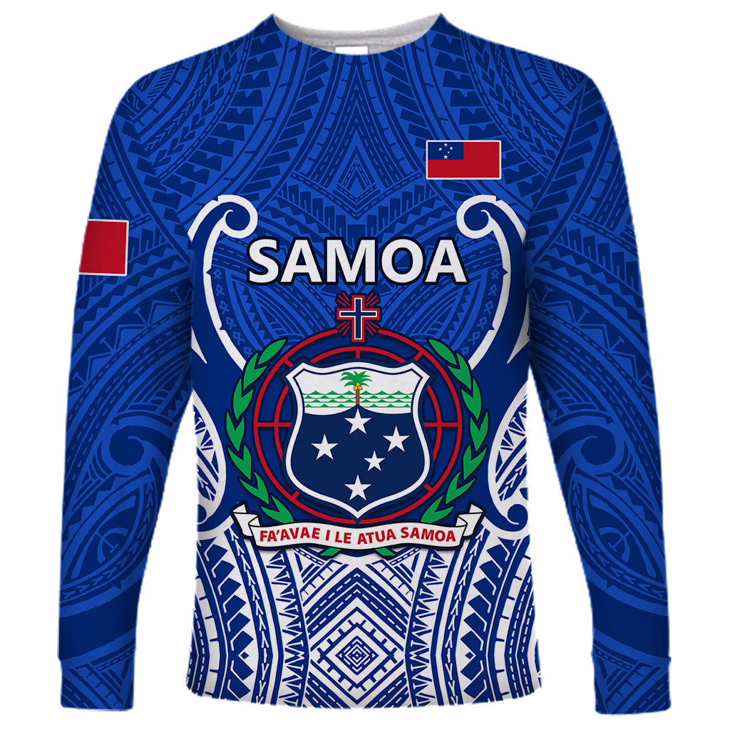 Custom Samoa Rugby Long Sleeve Shirt Manu Samoa Go 2023 World Cup - Wonder Print Shop