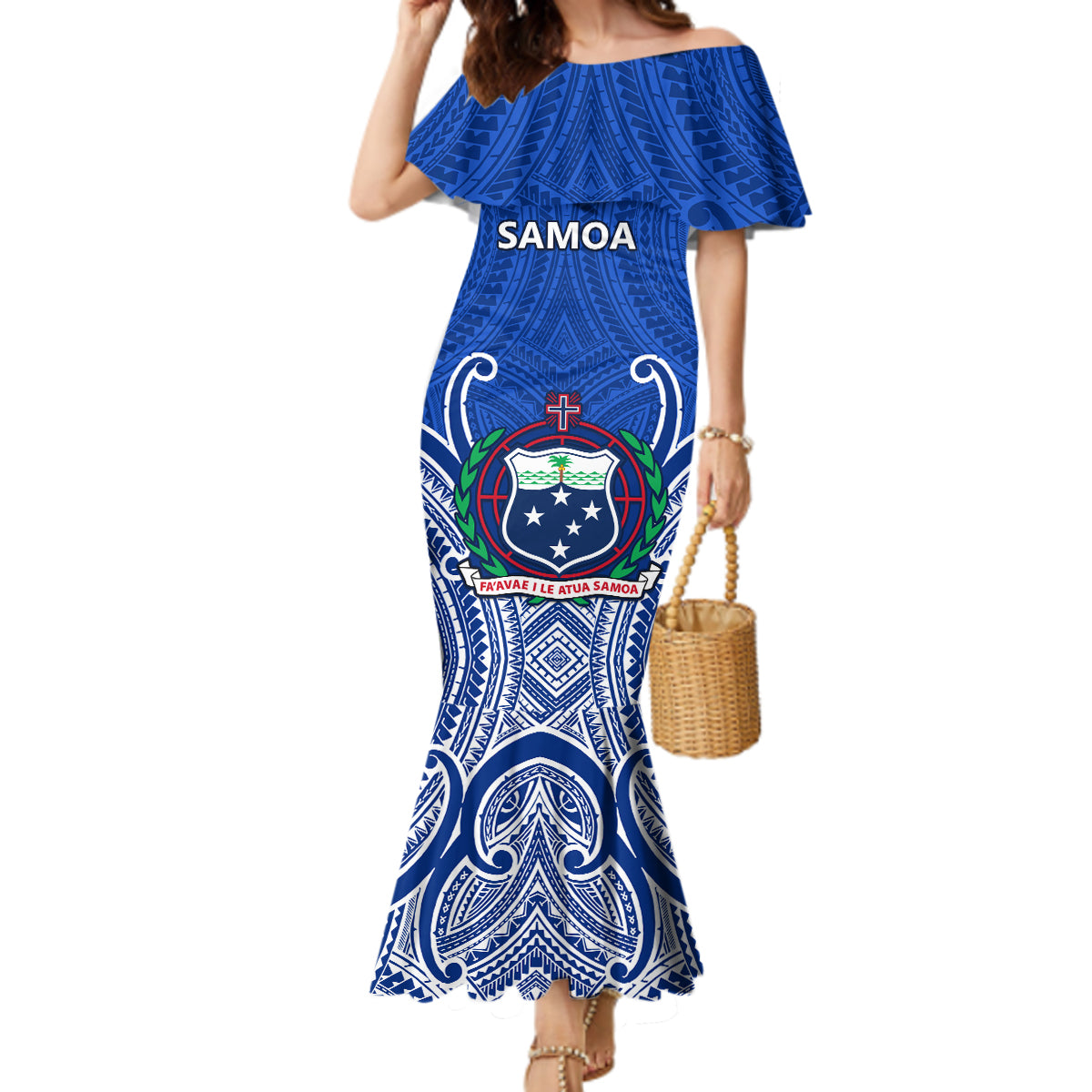 Custom Samoa Rugby Mermaid Dress Manu Samoa Go 2023 World Cup - Wonder Print Shop