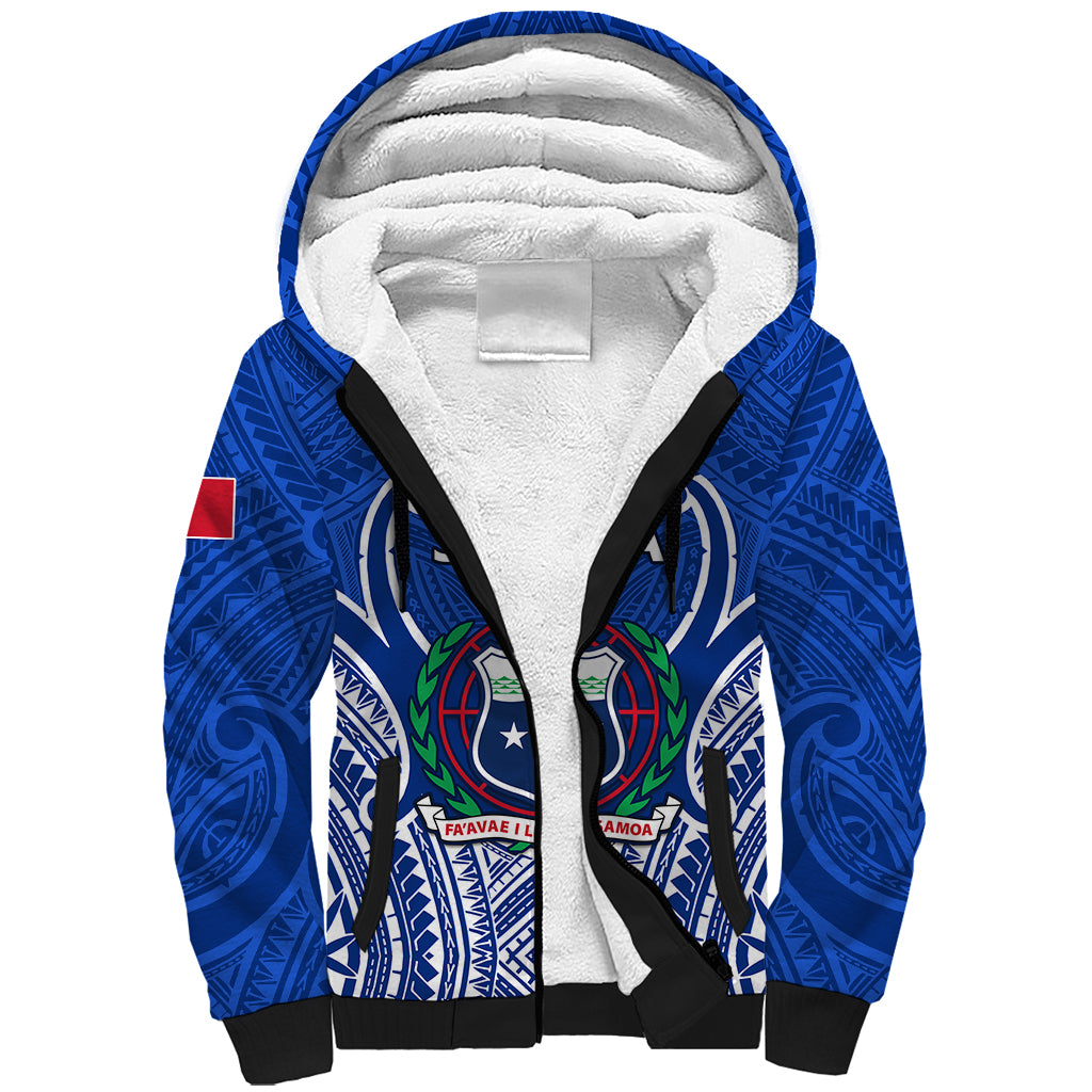 Custom Samoa Rugby Sherpa Hoodie Manu Samoa Go 2023 World Cup - Wonder Print Shop