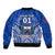 Custom Samoa Rugby Sleeve Zip Bomber Jacket Manu Samoa Go 2023 World Cup - Wonder Print Shop