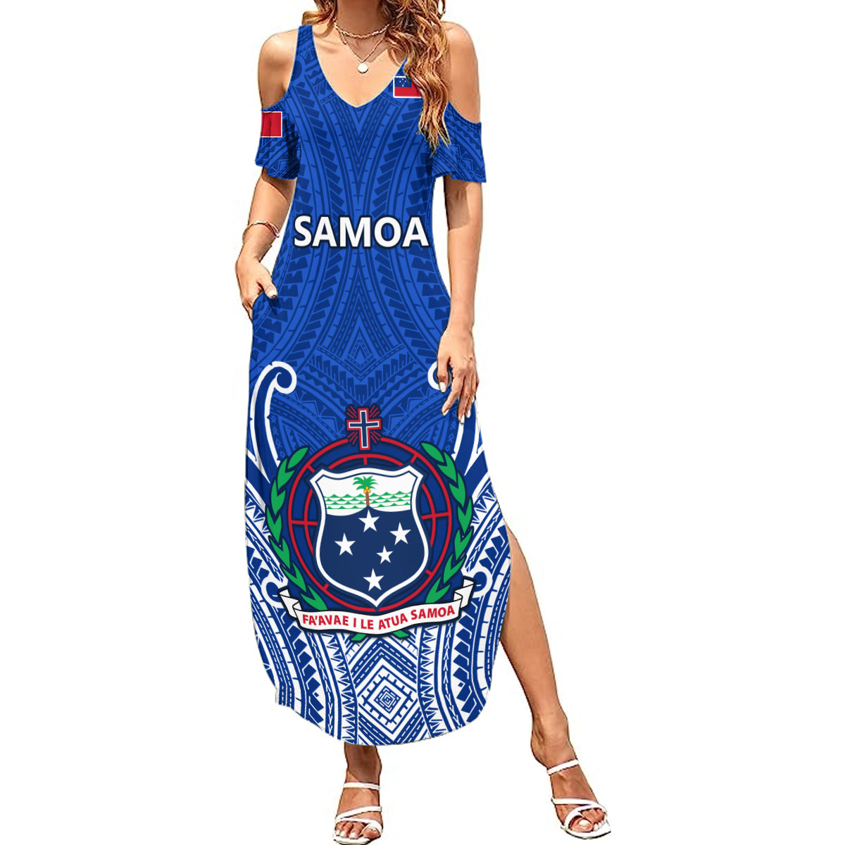 Custom Samoa Rugby Summer Maxi Dress Manu Samoa Go 2023 World Cup - Wonder Print Shop