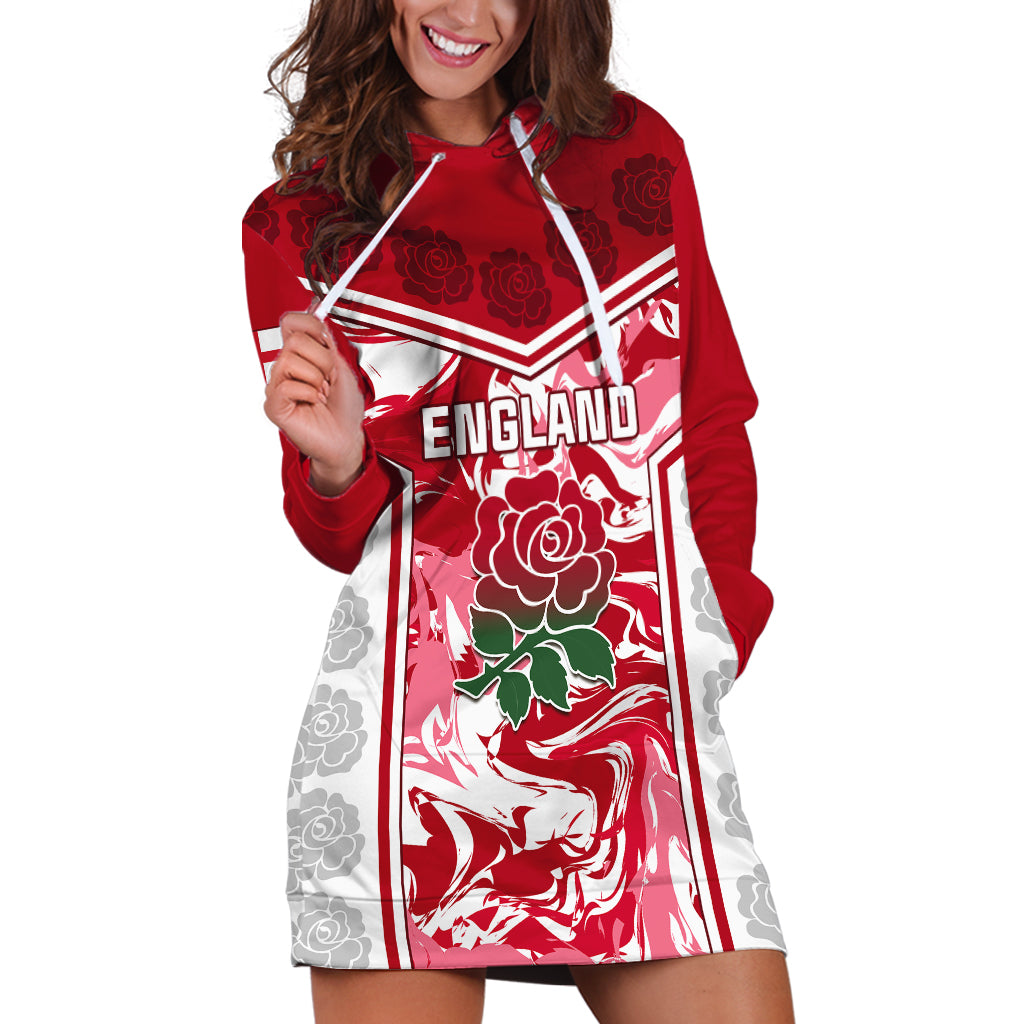 England Rugby Hoodie Dress The Red Rose Come On 2023 World Cup - Wonder Print Shop