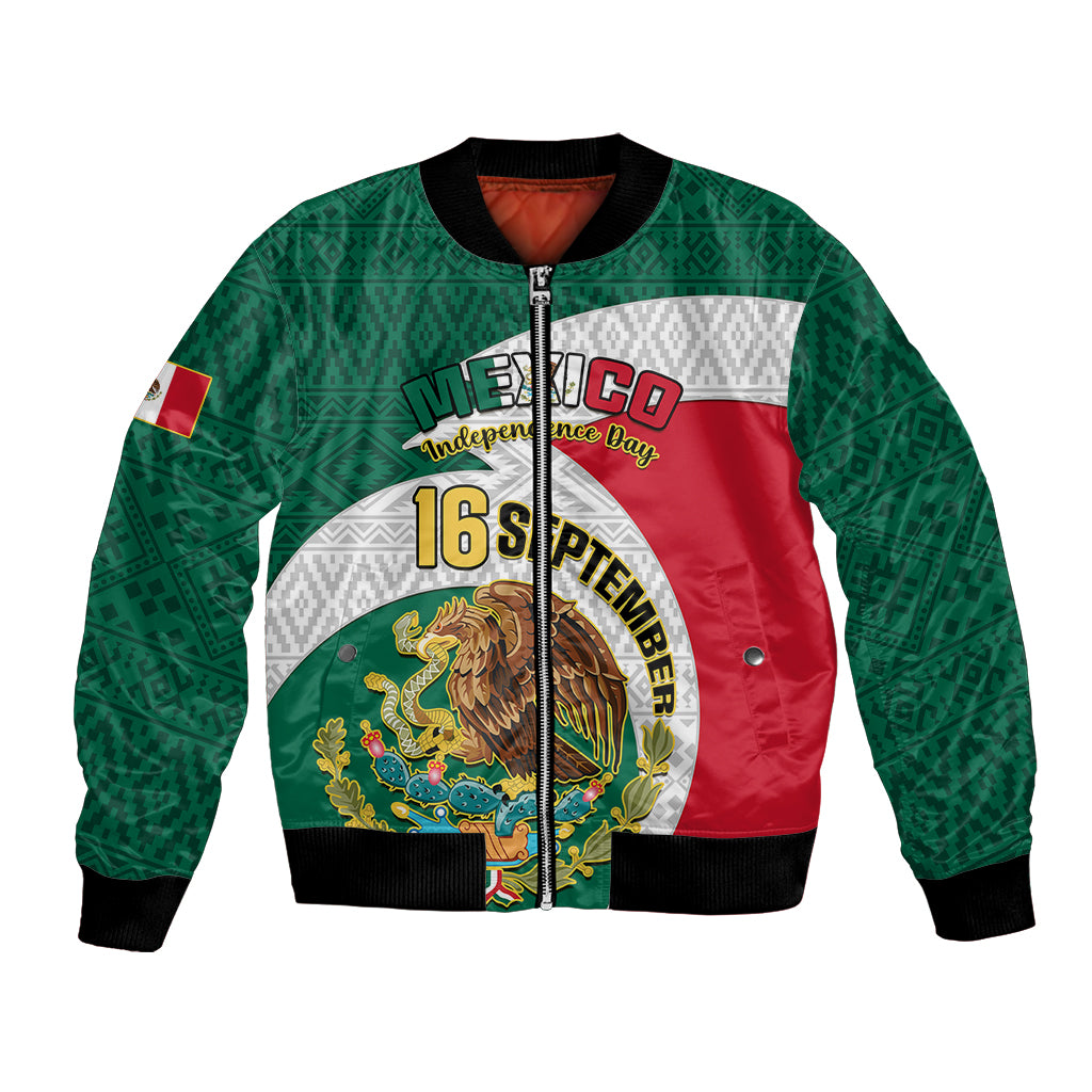 personalised-mexico-independence-day-bomber-jacket-mexican-aztec-pattern