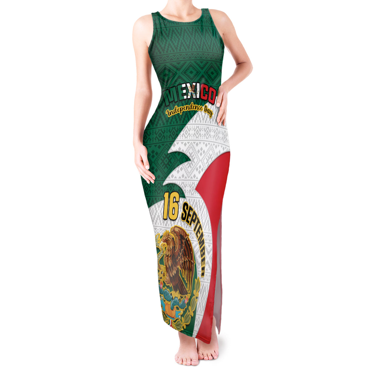 personalised-mexico-independence-day-tank-maxi-dress-mexican-aztec-pattern