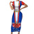 Chile Independence Day Short Sleeve Bodycon Dress Chilean Bellflower - Wonder Print Shop