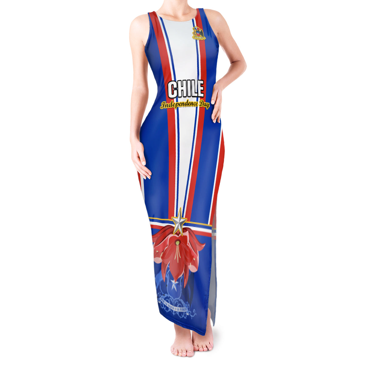 Chile Independence Day Tank Maxi Dress Chilean Bellflower - Wonder Print Shop