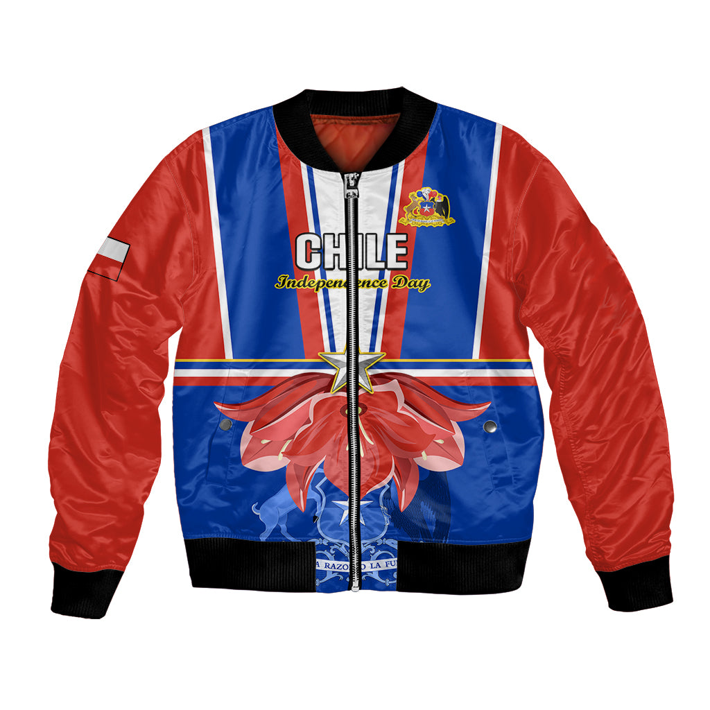 Personalised Chile Independence Day Bomber Jacket Chilean Bellflower - Wonder Print Shop