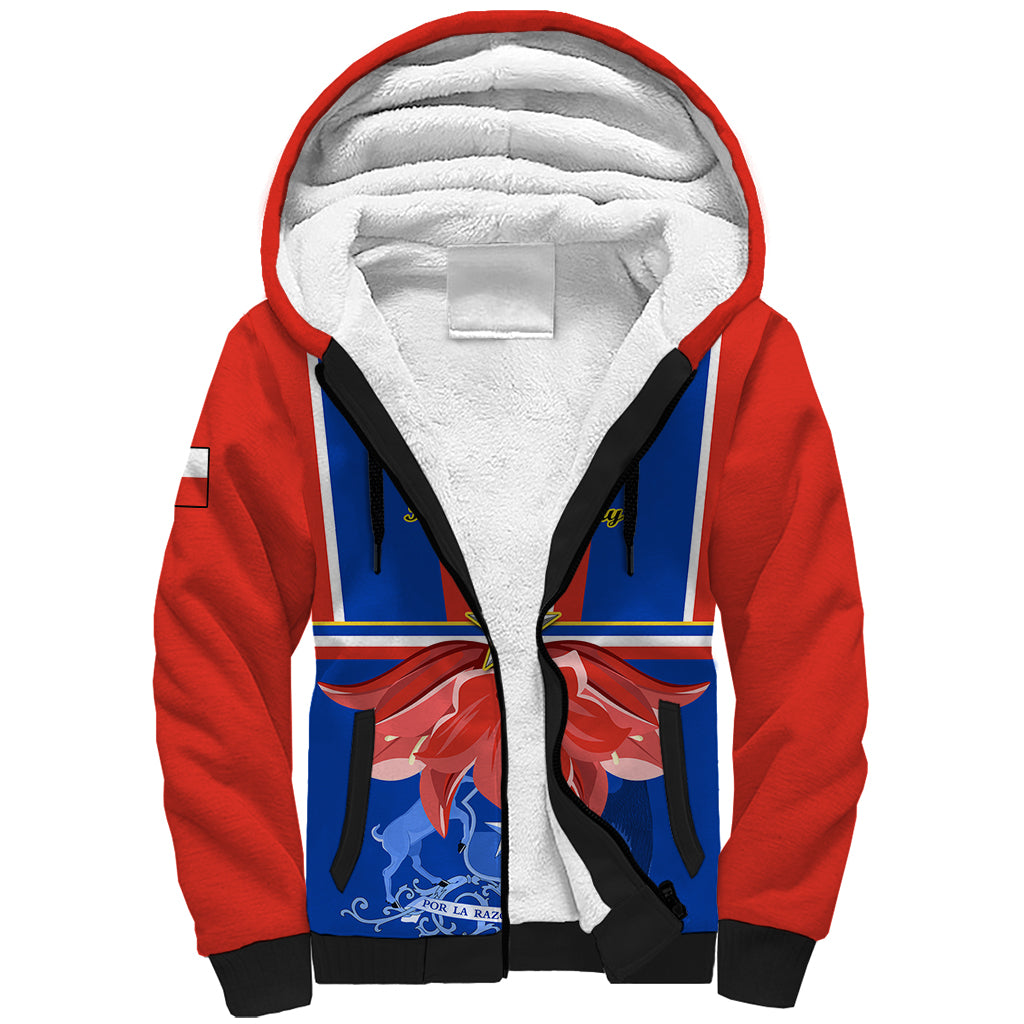 Personalised Chile Independence Day Sherpa Hoodie Chilean Bellflower - Wonder Print Shop