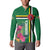 Personalized Dominica Button Sweatshirt Waitukubuli Tropical Flower - Wonder Print Shop