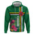 Personalized Dominica Hoodie Waitukubuli Tropical Flower