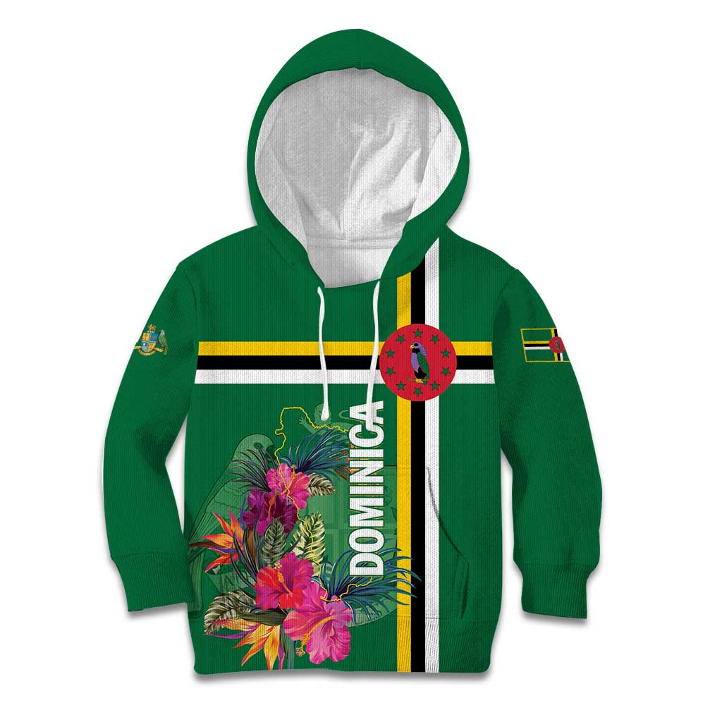 Personalized Dominica Kid Hoodie Waitukubuli Tropical Flower - Wonder Print Shop