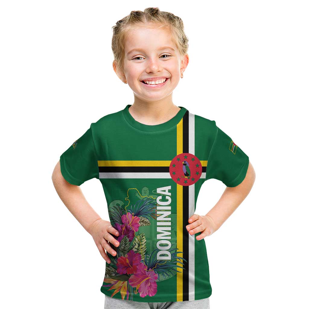 Personalized Dominica Kid T Shirt Waitukubuli Tropical Flower - Wonder Print Shop