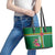 Dominica Leather Tote Bag Waitukubuli Tropical Flower