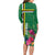 Personalized Dominica Long Sleeve Bodycon Dress Waitukubuli Tropical Flower - Wonder Print Shop