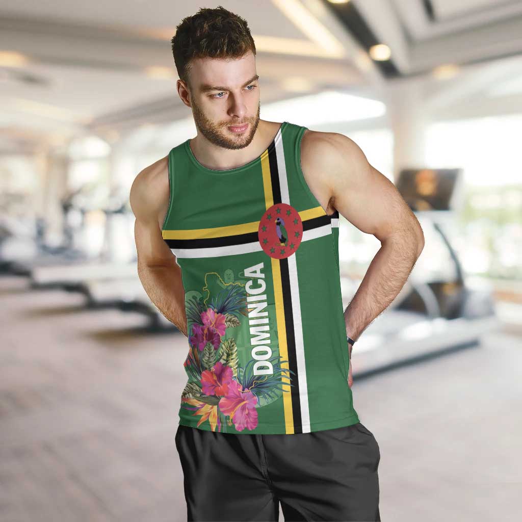 Personalized Dominica Men Tank Top Waitukubuli Tropical Flower - Wonder Print Shop