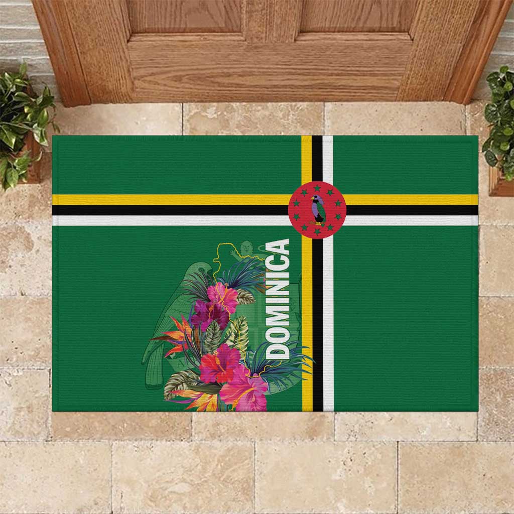 Dominica Rubber Doormat Waitukubuli Tropical Flower - Wonder Print Shop