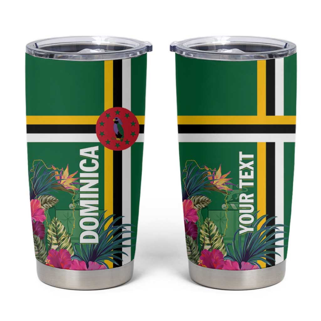 Personalized Dominica Tumbler Cup Waitukubuli Tropical Flower