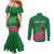 Personalized Zambia Couples Matching Mermaid Dress and Long Sleeve Button Shirt Icitungu ca Zambia Bougainvillea