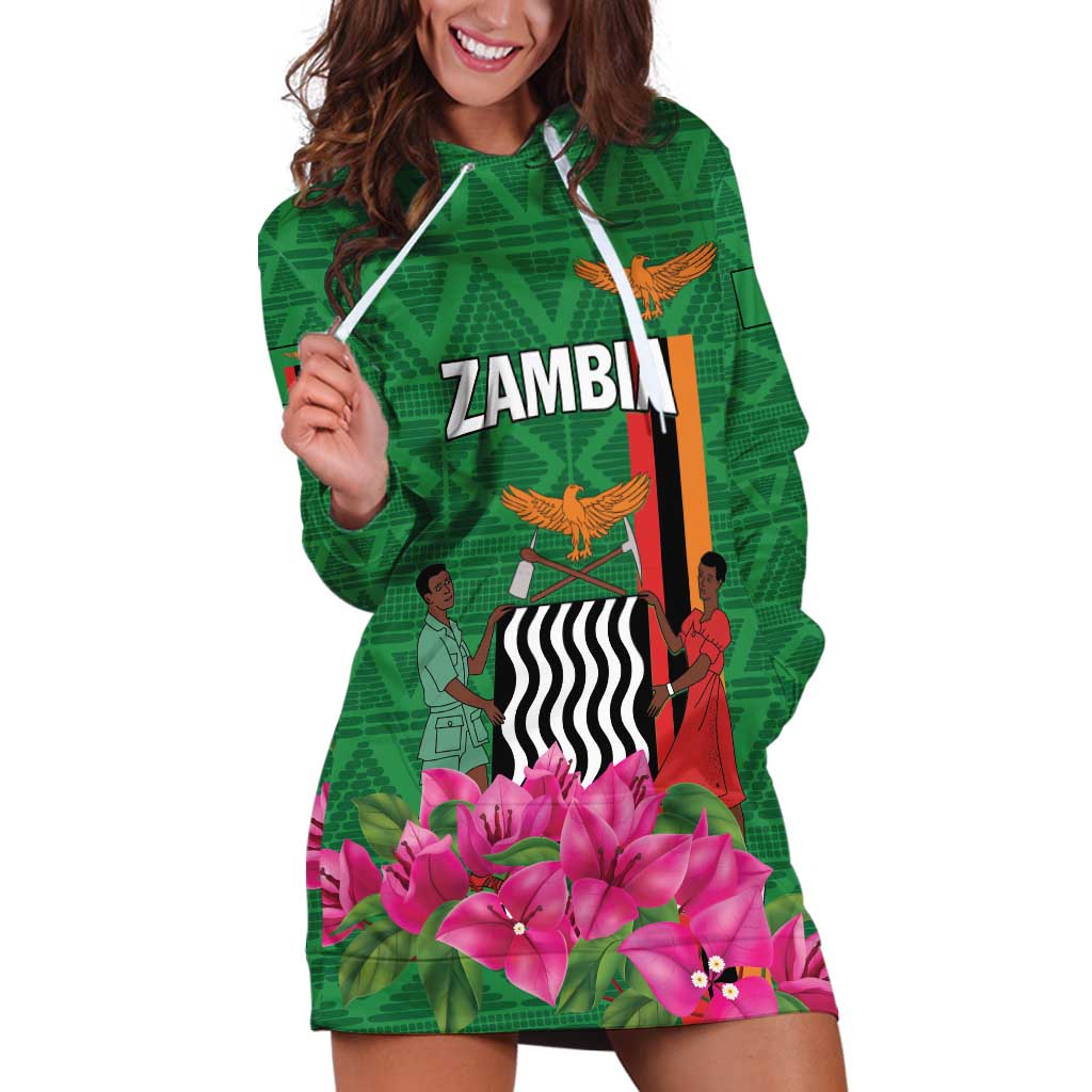 Personalized Zambia Hoodie Dress Icitungu ca Zambia Bougainvillea - Wonder Print Shop