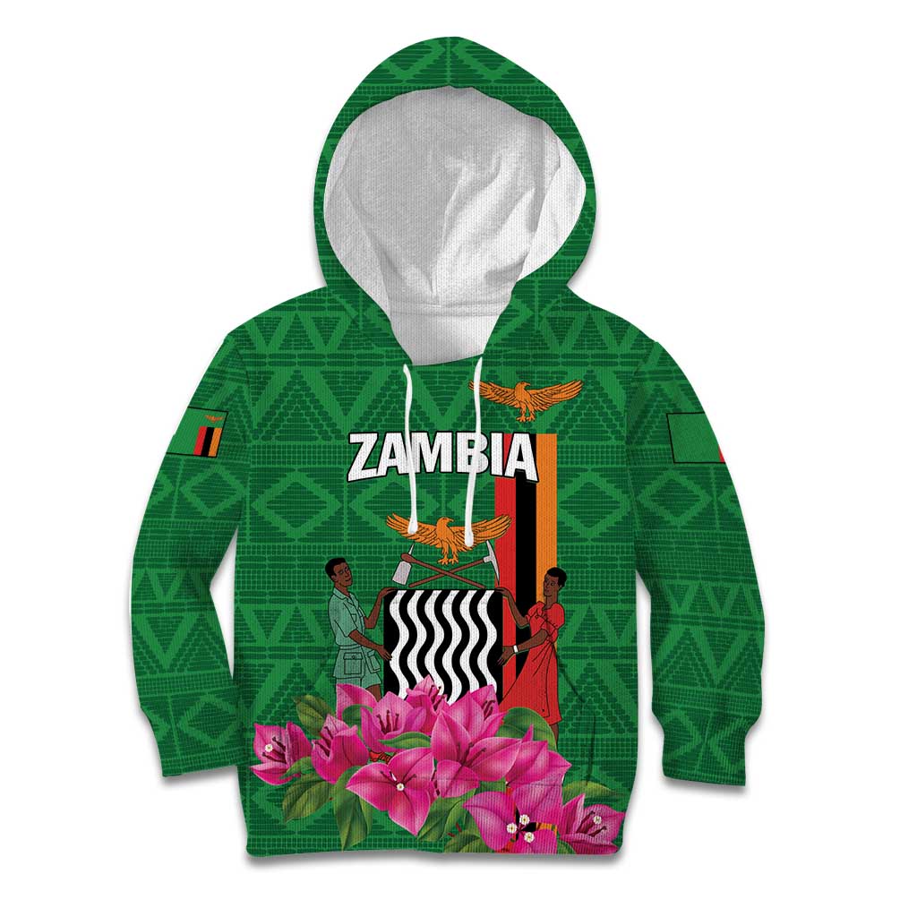 Personalized Zambia Kid Hoodie Icitungu ca Zambia Bougainvillea - Wonder Print Shop