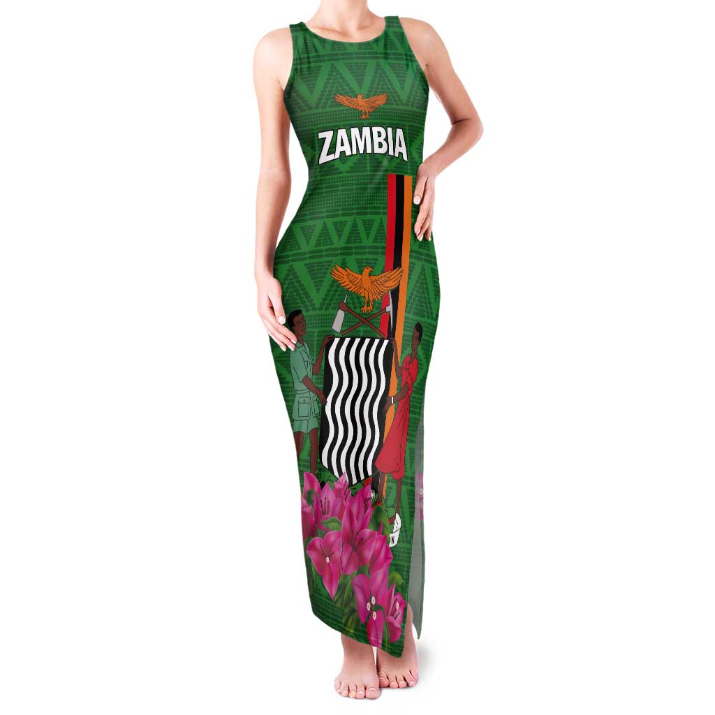 Personalized Zambia Tank Maxi Dress Icitungu ca Zambia Bougainvillea - Wonder Print Shop