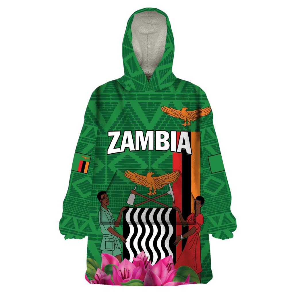 Personalized Zambia Wearable Blanket Hoodie Icitungu ca Zambia Bougainvillea - Wonder Print Shop