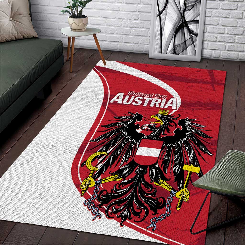 Austria National Day Area Rug Republik Osterreich Black Eagle - Wonder Print Shop